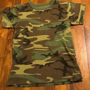 A camo t-shirt.